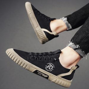 Sneakers fritidssko i skinn for menn