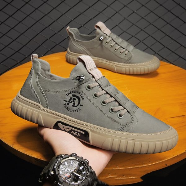 Sneakers fritidssko i skinn for menn - Bilde 3