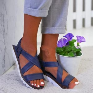 Janpan style dame sandal i skinn