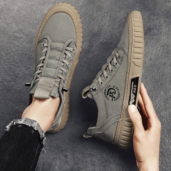 Sneakers fritidssko i skinn for menn - Bilde 4