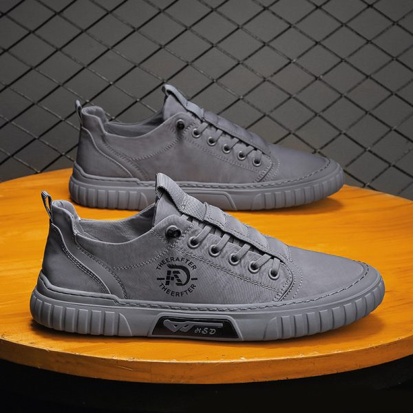 Sneakers fritidssko i skinn for menn - Bilde 7