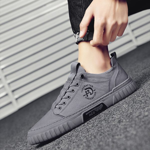 Sneakers fritidssko i skinn for menn - Bilde 6