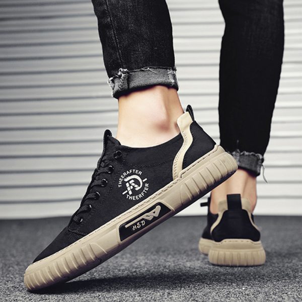 Sneakers fritidssko i skinn for menn - Bilde 9