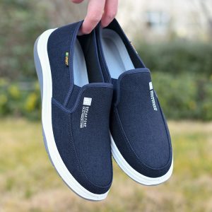Denim fritidssko med enkel Slip-on for menn