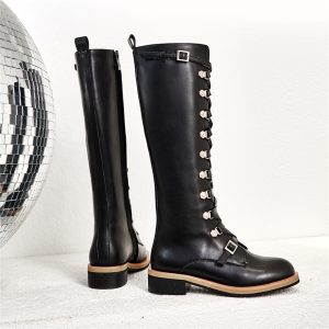 Høye Martin style skinn boots