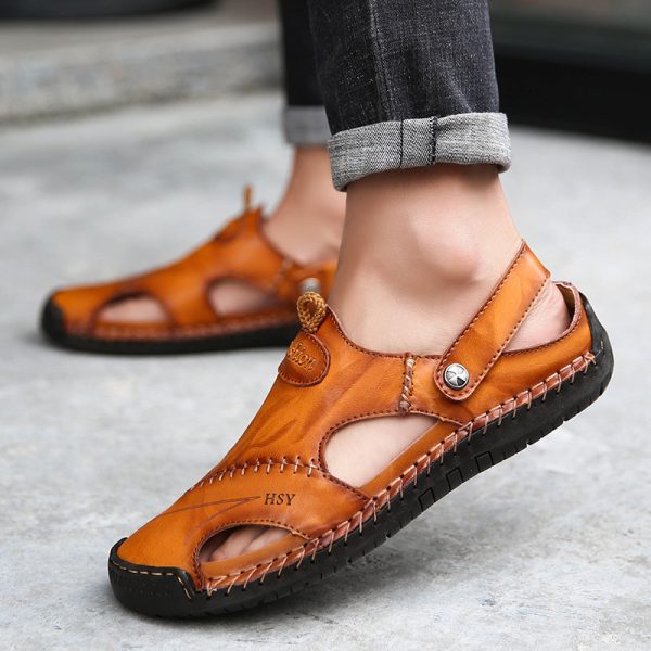 Herre sandal i lær med lukket tå - Bilde 9