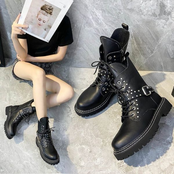 Martin boots med rem og snøring - Bilde 3
