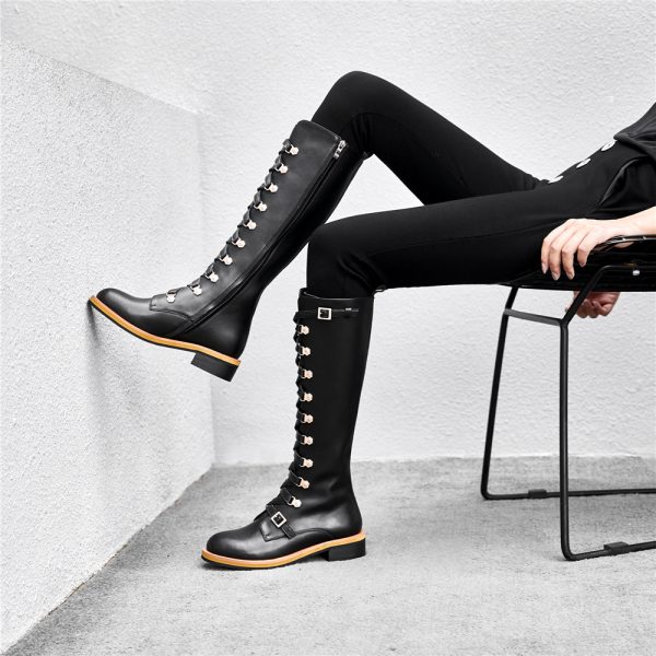 Høye Martin style skinn boots - Bilde 4