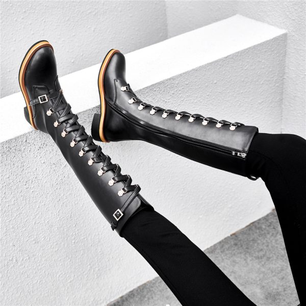 Høye Martin style skinn boots - Bilde 3