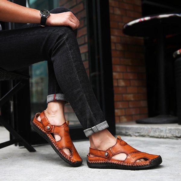 Herre sandal i lær med lukket tå - Bilde 4