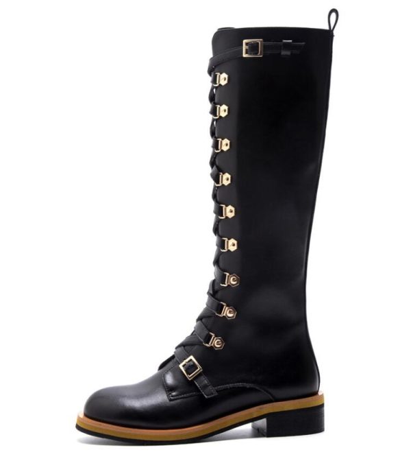 Høye Martin style skinn boots - Bilde 6