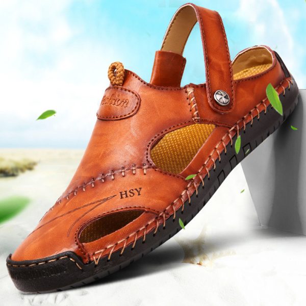 Herre sandal i lær med lukket tå - Bilde 7