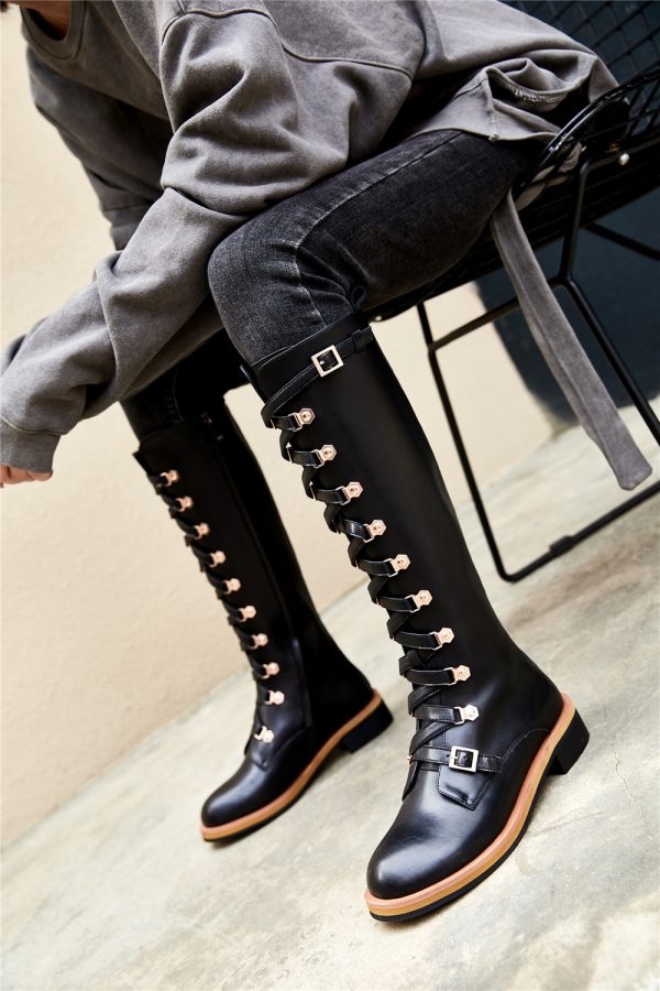 Høye Martin style skinn boots - Bilde 7